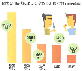 時代によって変わる咀嚼回数