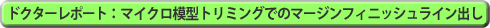 ドクターレポート：マイクロ模型トリミングでのマージンフィニッシュライン出し