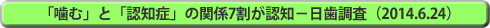 「噛む」と「認知症」の関係7割が認知－日歯調査　topic_743